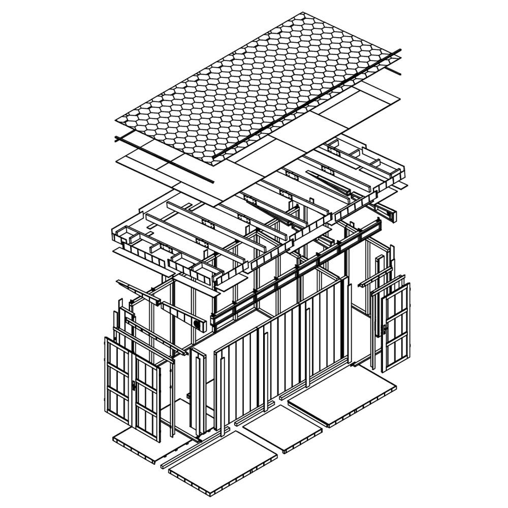 Timbela - Abri de Jardin Qualité Premium 8.52+2.95 m² - Kit tout compris avec sol, tuiles bitumineuses, set de peinture - Timbela M905C-CAVERN STEEL - Image 8