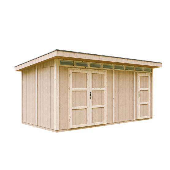 Timbela - Abri de Jardin Qualité Premium 8.52+2.95 m² - Kit tout compris avec sol, tuiles bitumineuses, set de peinture - Timbela M905C-CAVERN STEEL - Image 3