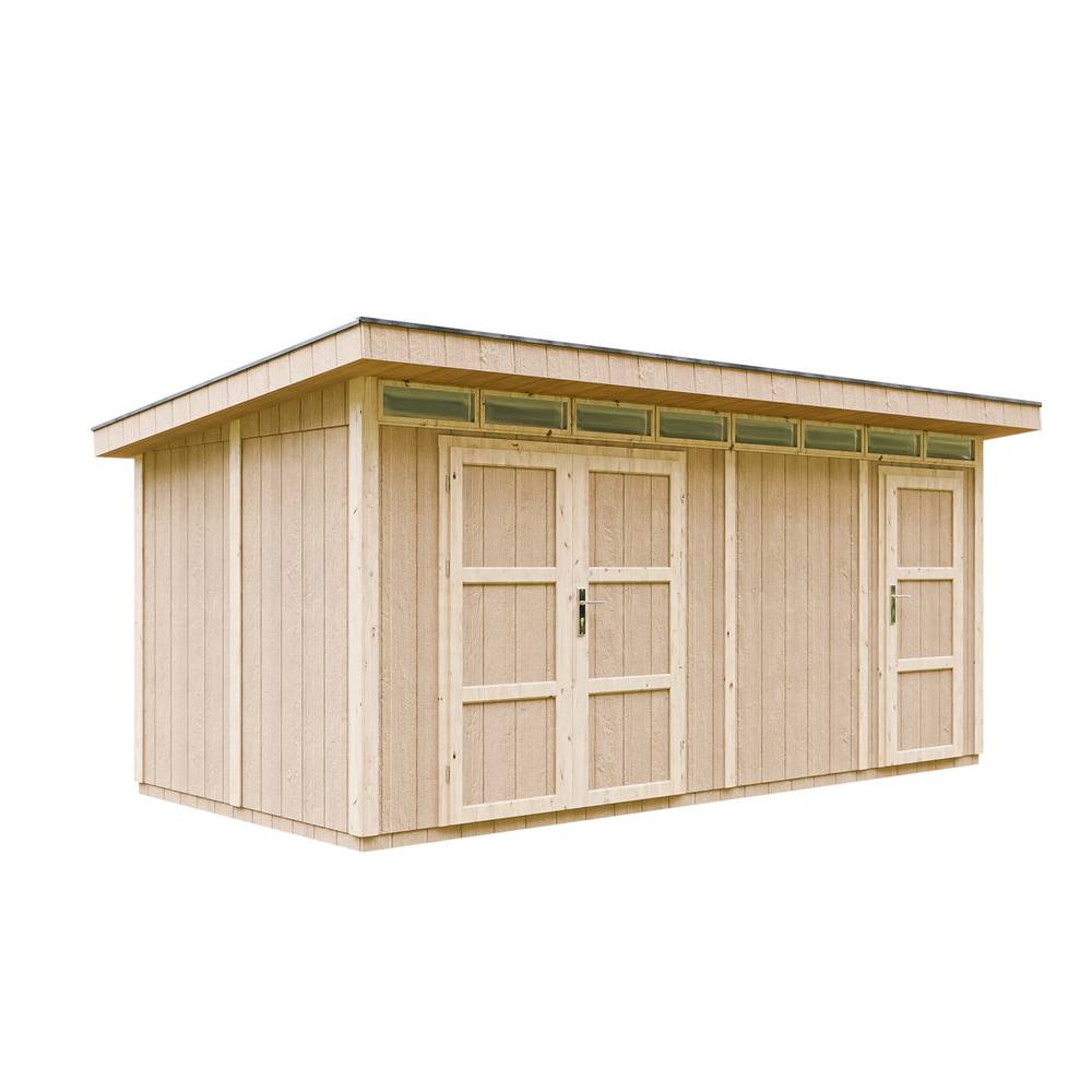 Timbela - Abri de Jardin Qualité Premium 8.52+2.95 m² - Kit tout compris avec sol, tuiles bitumineuses, set de peinture - Timbela M905C-CAVERN STEEL - Image 3