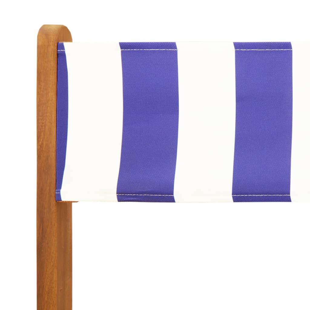 Maison Chic - Ensemble de bistro 3 pcs | Mobilier d'extérieur bleu et blanc tissu et bois massif Maison Chic - Image 9