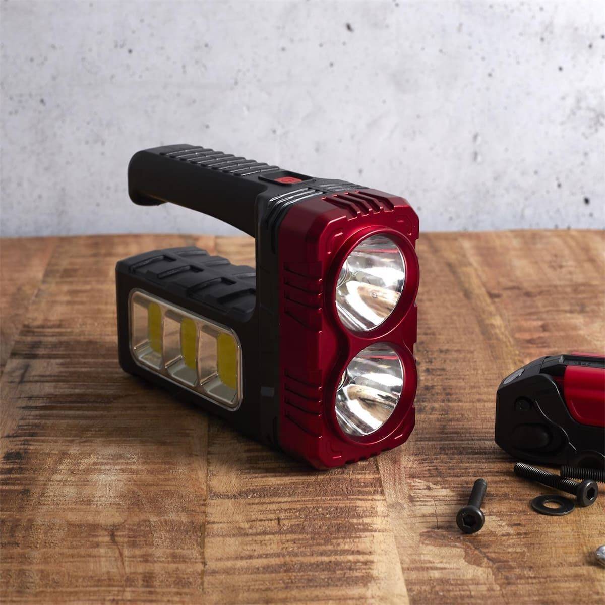 ALTOBUY - Lampe baladeuse LED compacte 2 en 1 mode projecteur ou lampe torche double éclairage rechargeable USB et solaire - - Image 4