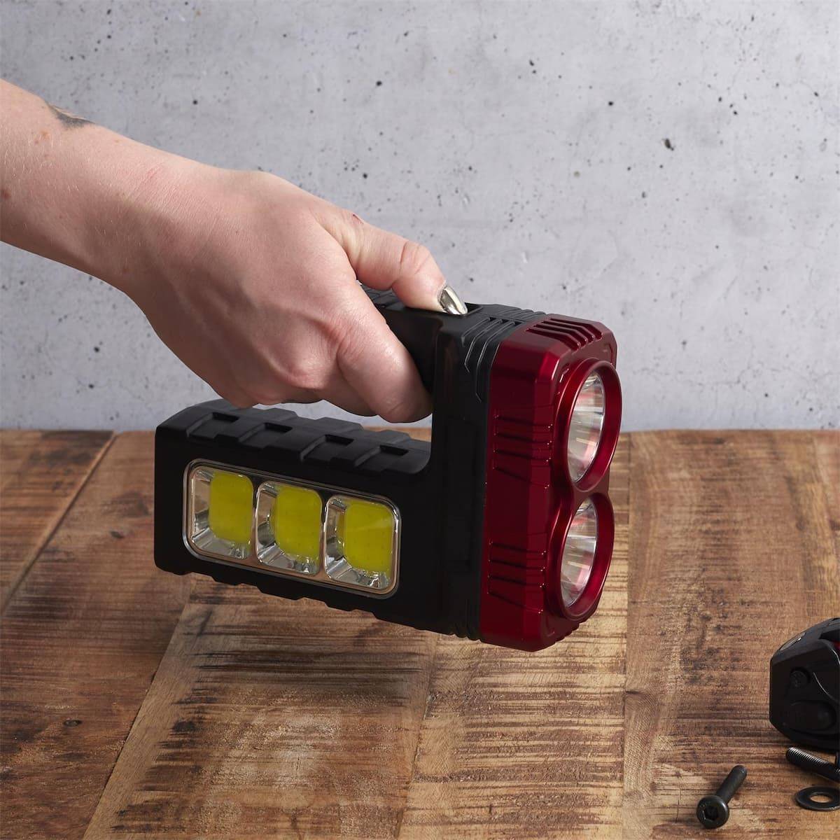 ALTOBUY - Lampe baladeuse LED compacte 2 en 1 mode projecteur ou lampe torche double éclairage rechargeable USB et solaire - - Image 2