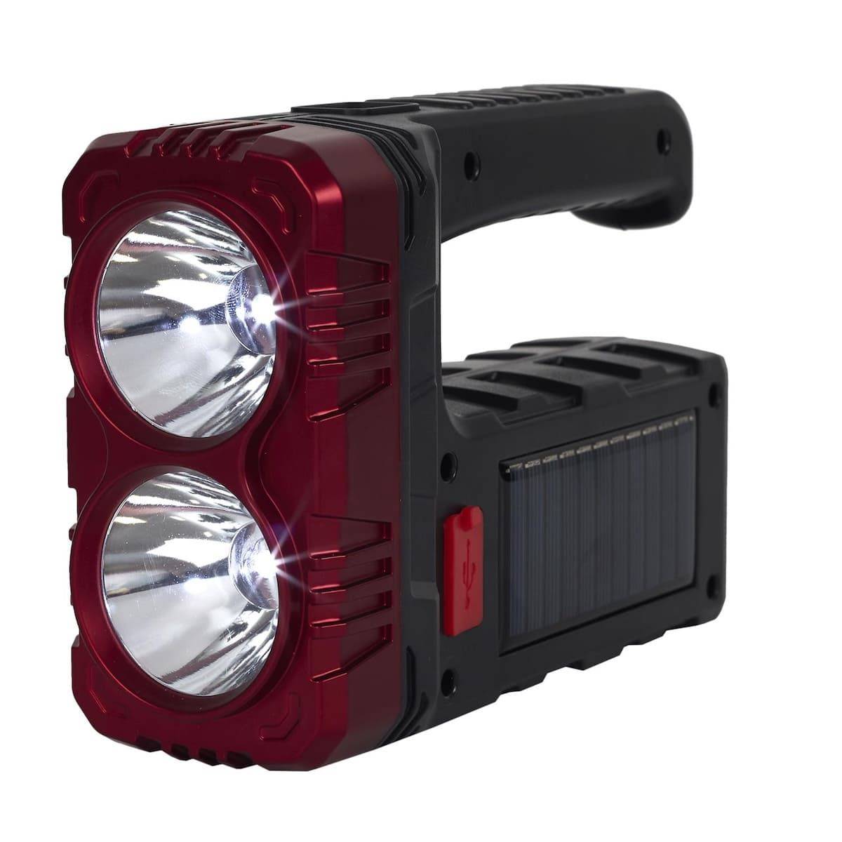 ALTOBUY - Lampe baladeuse LED compacte 2 en 1 mode projecteur ou lampe torche double éclairage rechargeable USB et solaire - - Image 8
