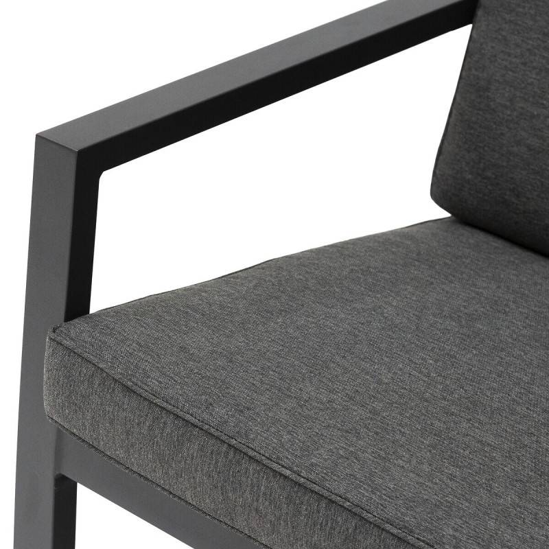 Hesperide - Fauteuil de salon de jardin "Pavane" graphite en aluminium traité époxy Hespéride - Image 5