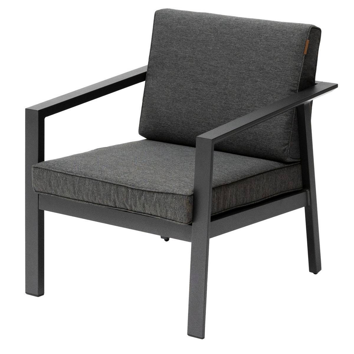 Hesperide - Fauteuil de salon de jardin "Pavane" graphite en aluminium traité époxy Hespéride - Image 1
