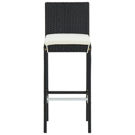 Ensemble de bar de jardin avec coussins 5 pièces noir - Image 8