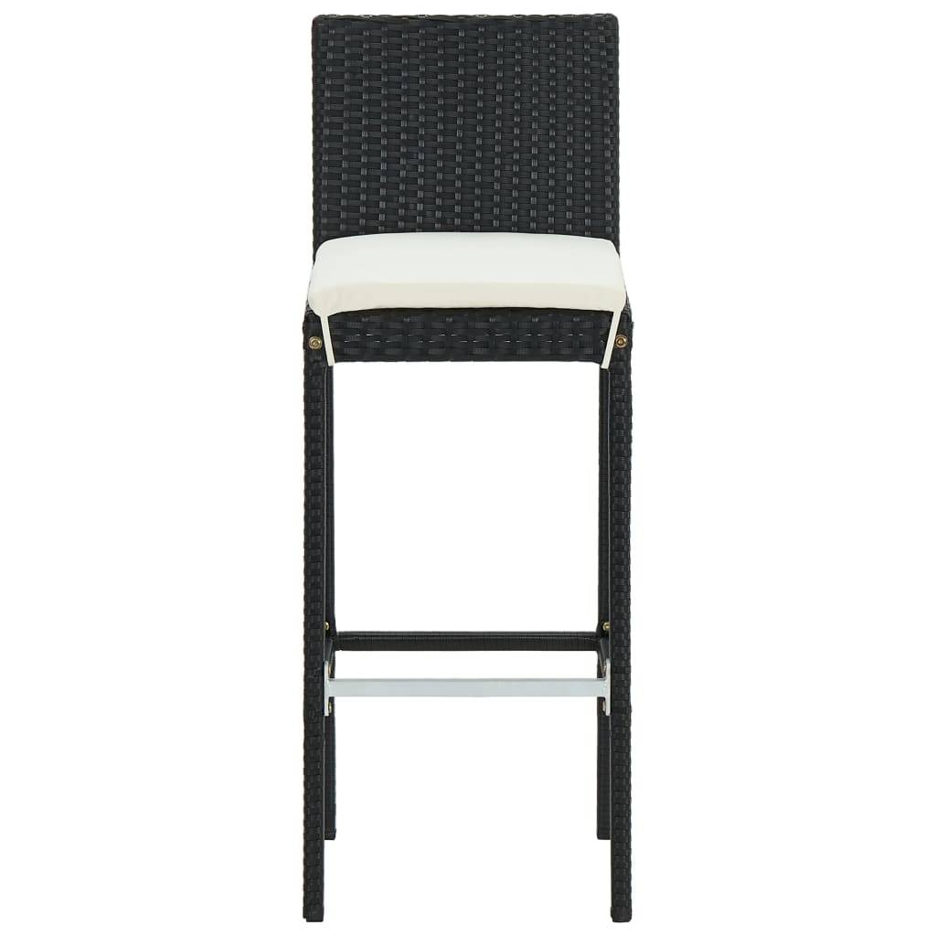 Ensemble de bar de jardin avec coussins 5 pièces noir - Image 8