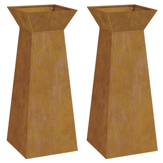 ComfortXL - Paire de Jardinières Colonnes 100cm, Pot de Fleur Haut et Moderne en Acier Argent pour Entrée – ComfortXL Outdoor Living - Image 6