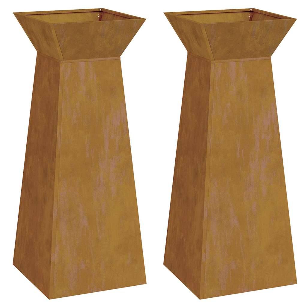 ComfortXL - Paire de Jardinières Colonnes 100cm, Pot de Fleur Haut et Moderne en Acier Argent pour Entrée – ComfortXL Outdoor Living - Image 6