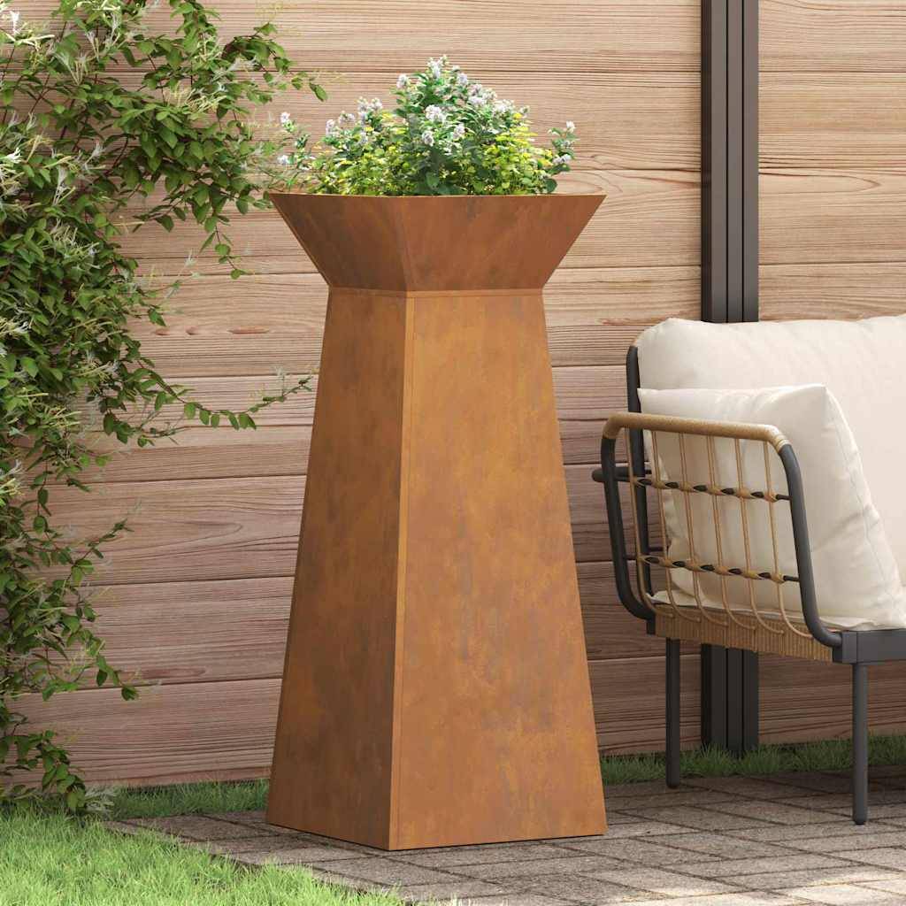 ComfortXL - Paire de Jardinières Colonnes 100cm, Pot de Fleur Haut et Moderne en Acier Argent pour Entrée – ComfortXL Outdoor Living