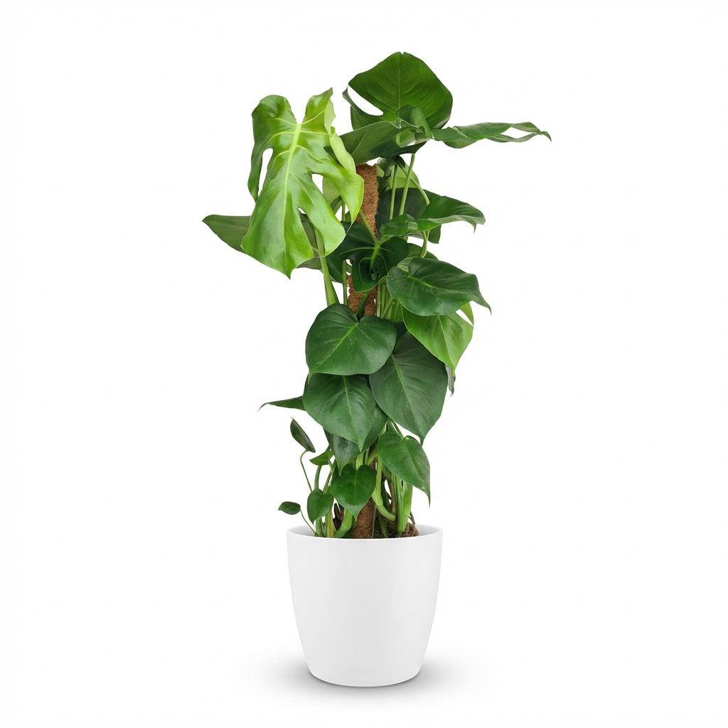 Monstera Deliciosa avec tuteur - Pot de 19cm - Hauteur 90cm - Blanc - Plantes d'intérieur - Image 1
