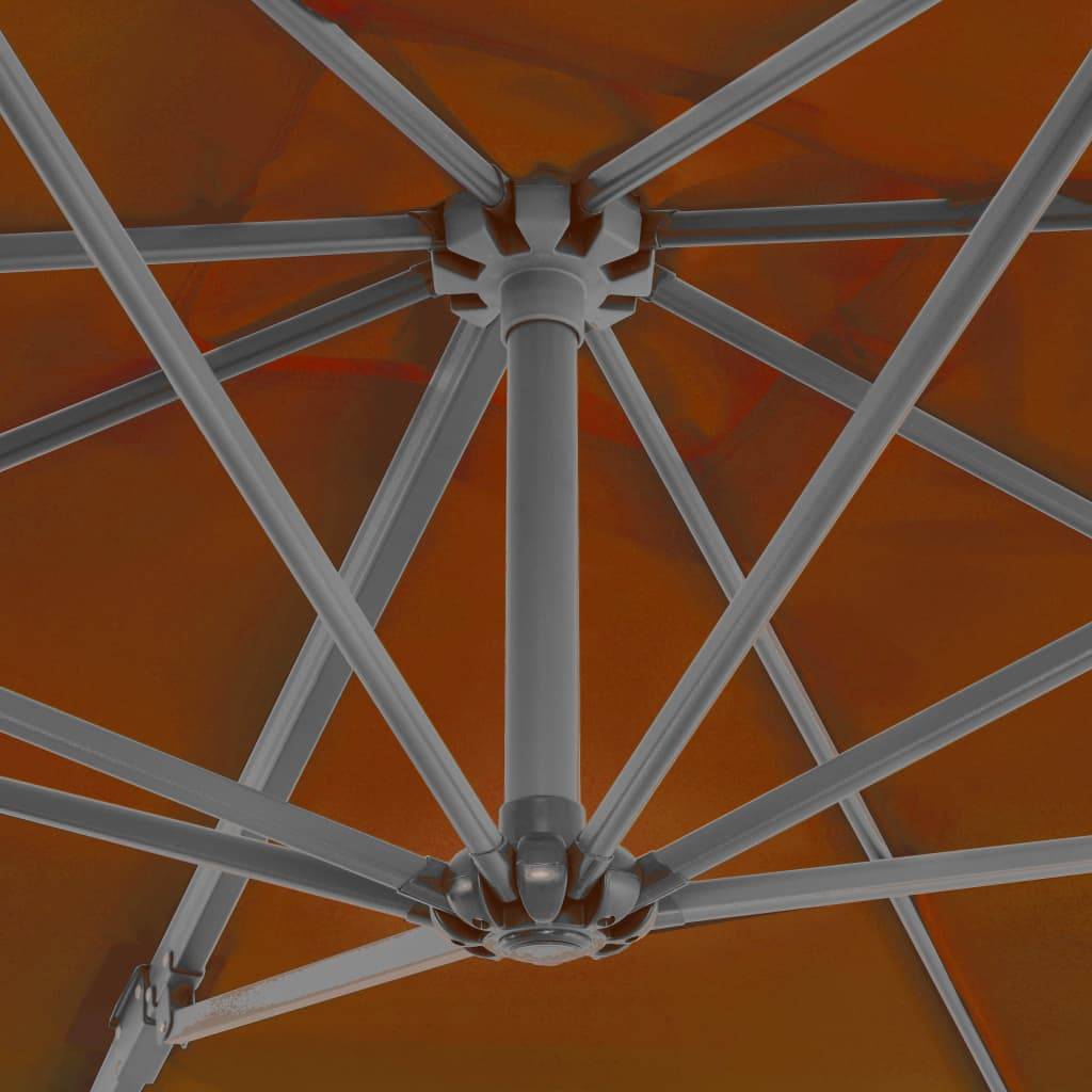 Helloshop26 - Parasol déporté avec mât en aluminium 250 x 250 cm orange - Image 5