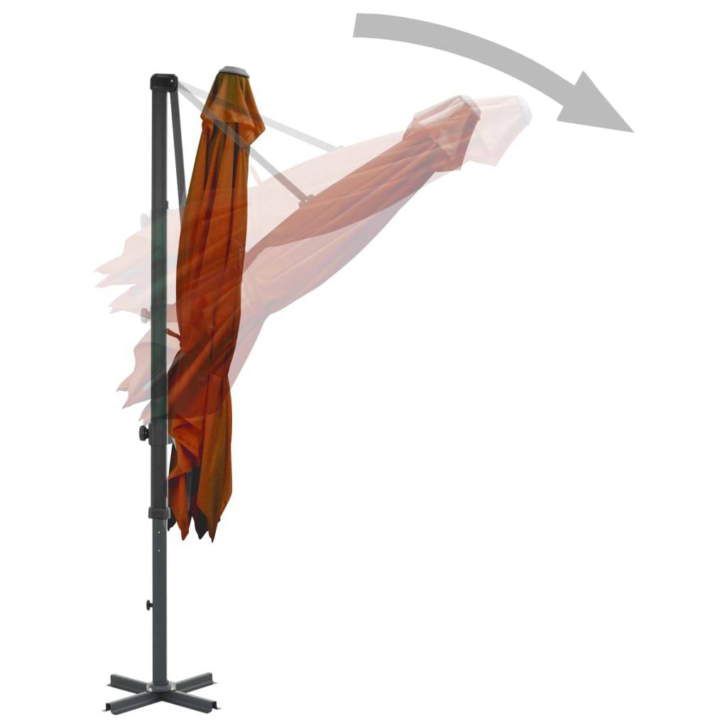 Helloshop26 - Parasol déporté avec mât en aluminium 250 x 250 cm orange - Image 4