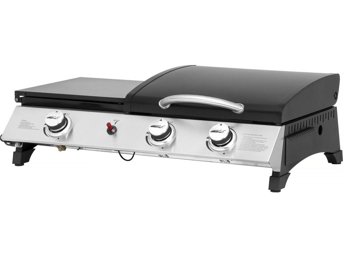 Habitat Et Jardin - Plancha Gaz Avec Couvercle "rasio" - 7.5 Kw - 3 Brûleurs - Noir -habitat Et Jardin - Image 3