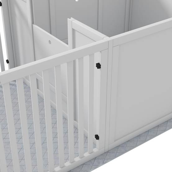 Caisse de mise bas et enclos MDF blanc 166.0 x 80.0 x 50.0 cm - PANGIVO - Image 7