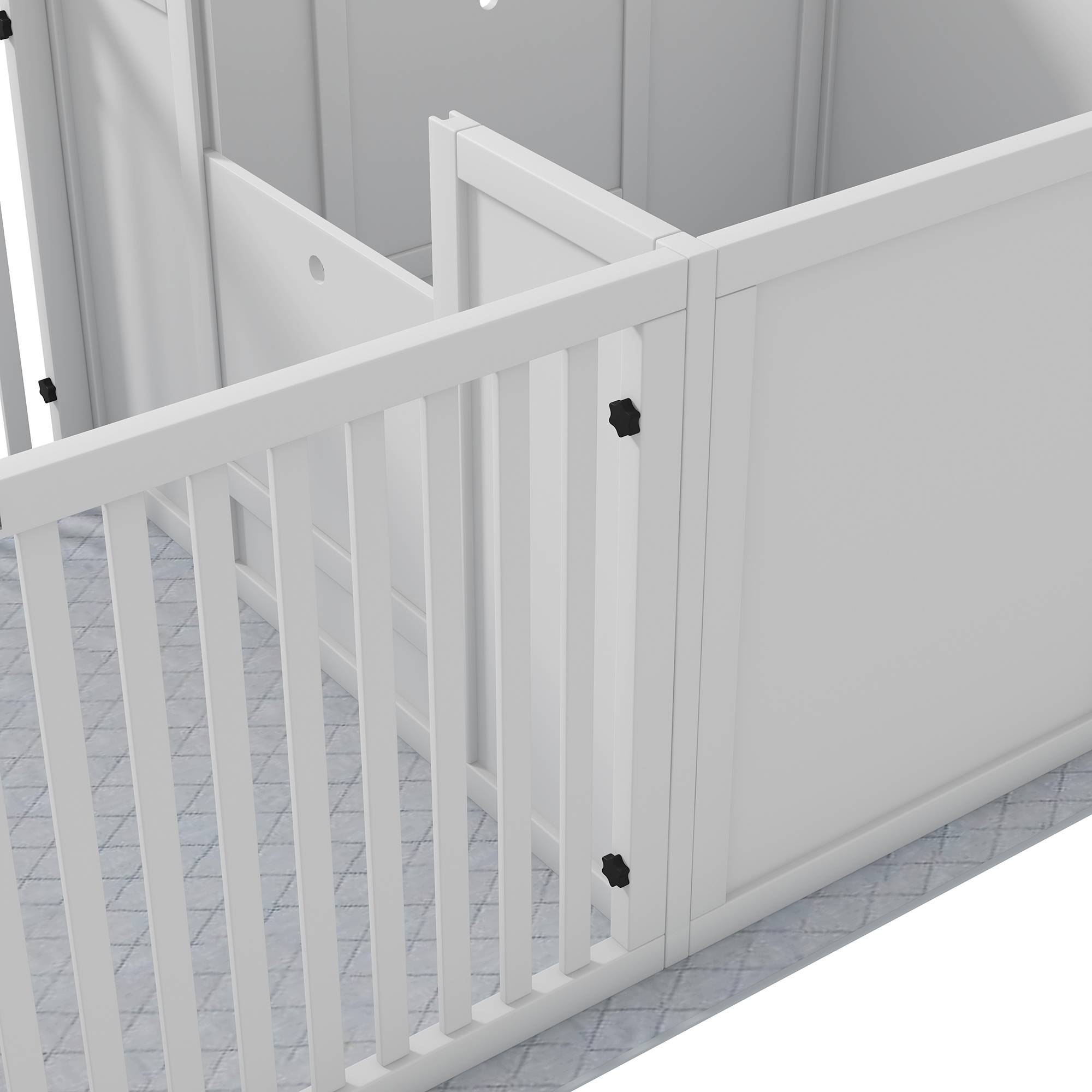 Caisse de mise bas et enclos MDF blanc 166.0 x 80.0 x 50.0 cm - PANGIVO - Image 7