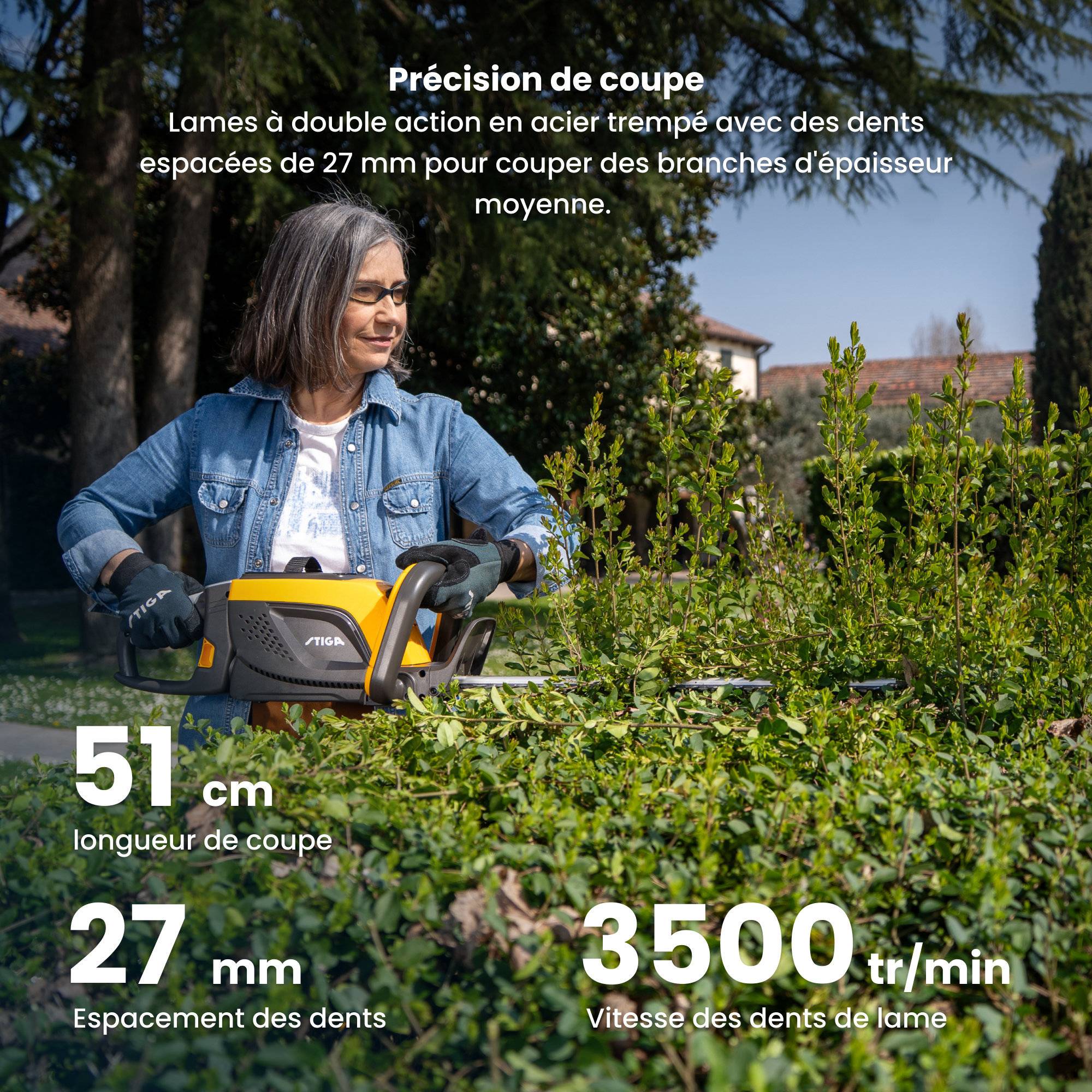 Stiga - Taille-bordures HT 500e, lames 58 cm, autonomie 50 min, poignée pivotante - STIGA - Image 5
