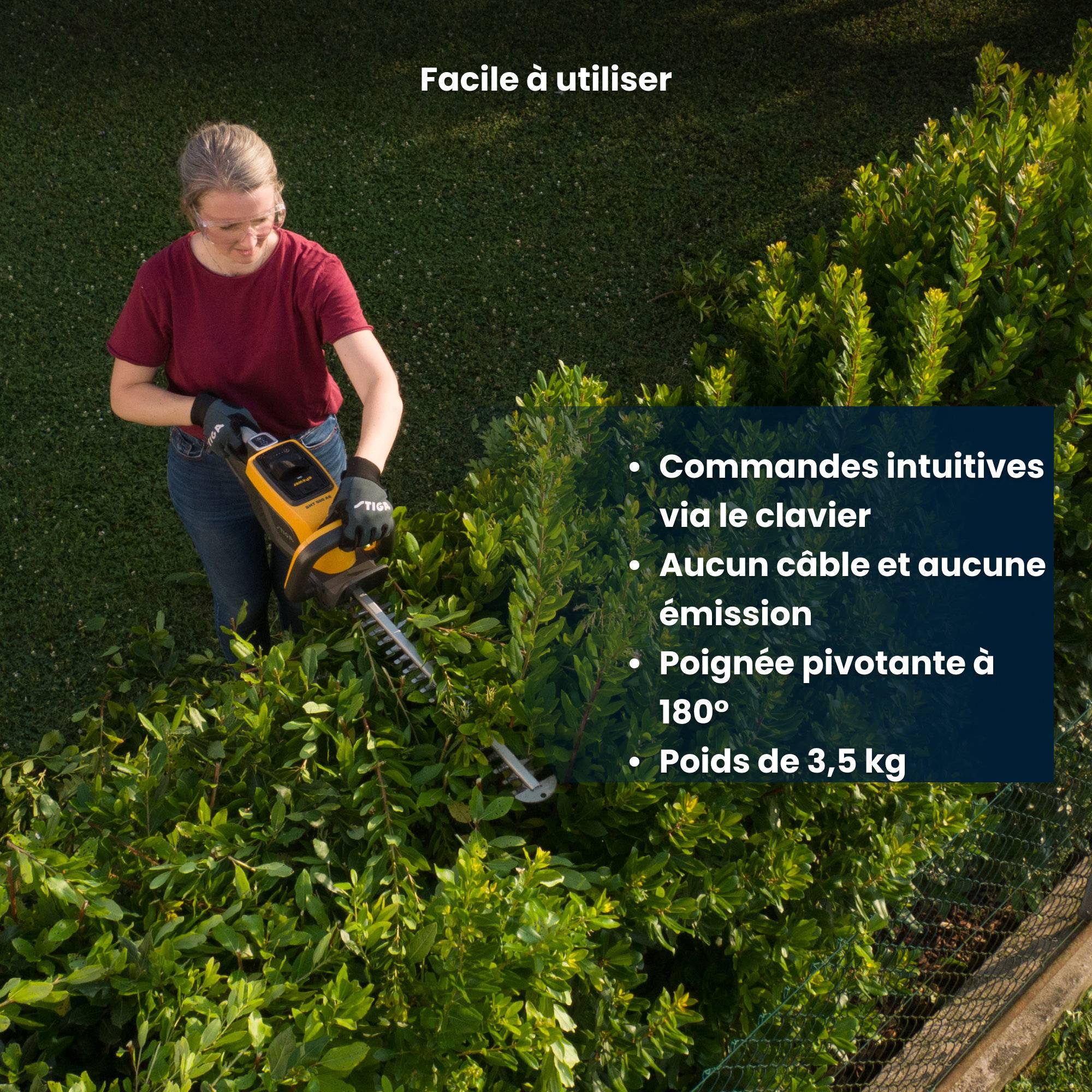 Stiga - Taille-bordures HT 500e, lames 58 cm, autonomie 50 min, poignée pivotante - STIGA - Image 4