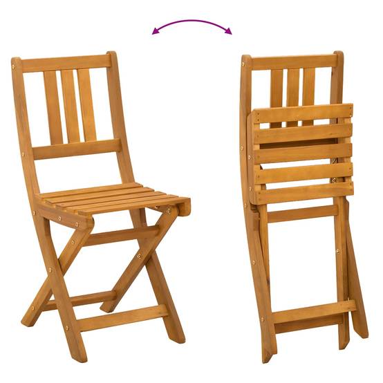 Chaises de jardin bois d'acacia naturel 42 x 40 x 85 cm - PANGIVO - Image 8