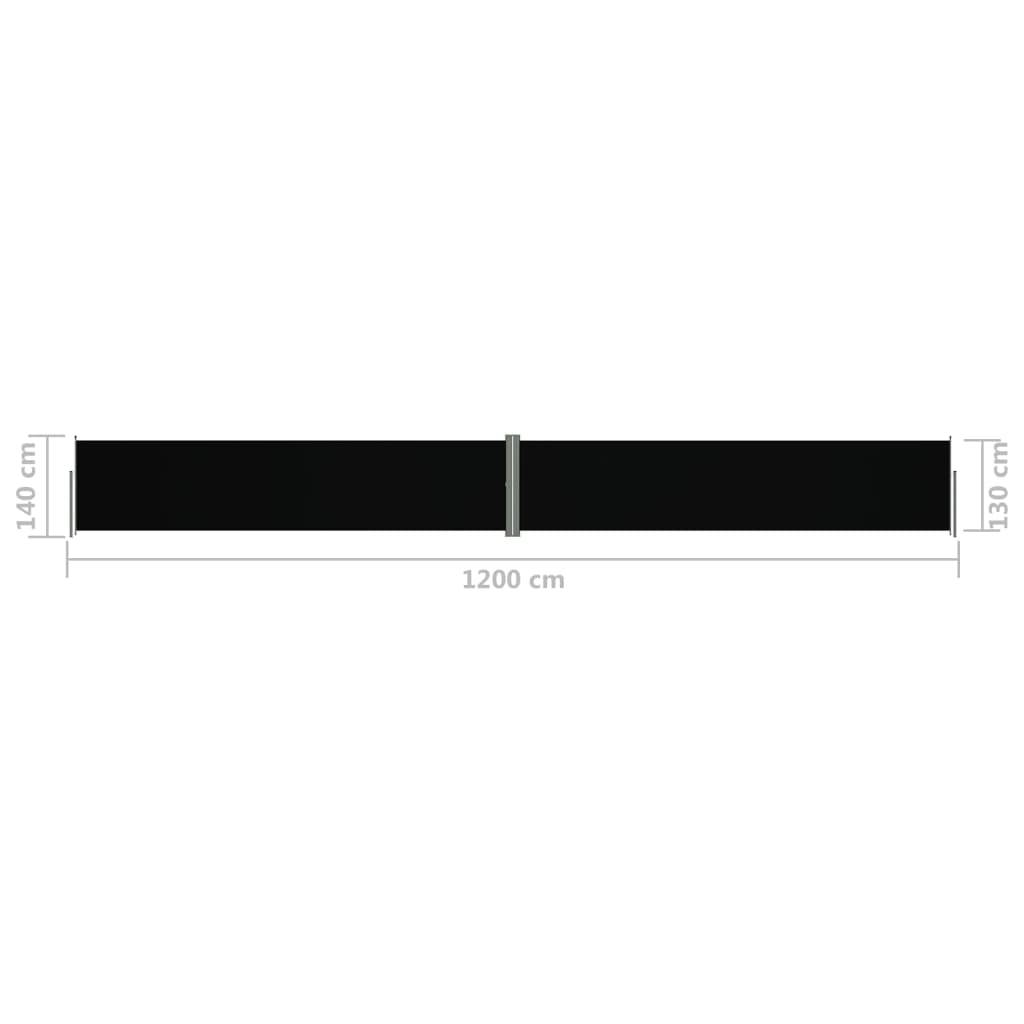 Helloshop26 - Auvent paravent store brise-vue latéral rétractable de patio jardin terrasse balcon protection visuelle écran noir 140 x 1200 cm - Image 6