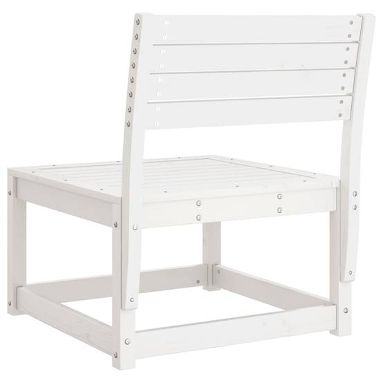 Module Central de Canapé en Pin Massif Durable pour un Salon de Jardin Élégant et Modulable sur Terrasse Finition Blanc – ComfortXL Outdoor Living - Image 6