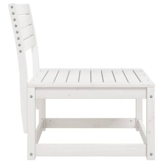 Module Central de Canapé en Pin Massif Durable pour un Salon de Jardin Élégant et Modulable sur Terrasse Finition Blanc – ComfortXL Outdoor Living - Image 5
