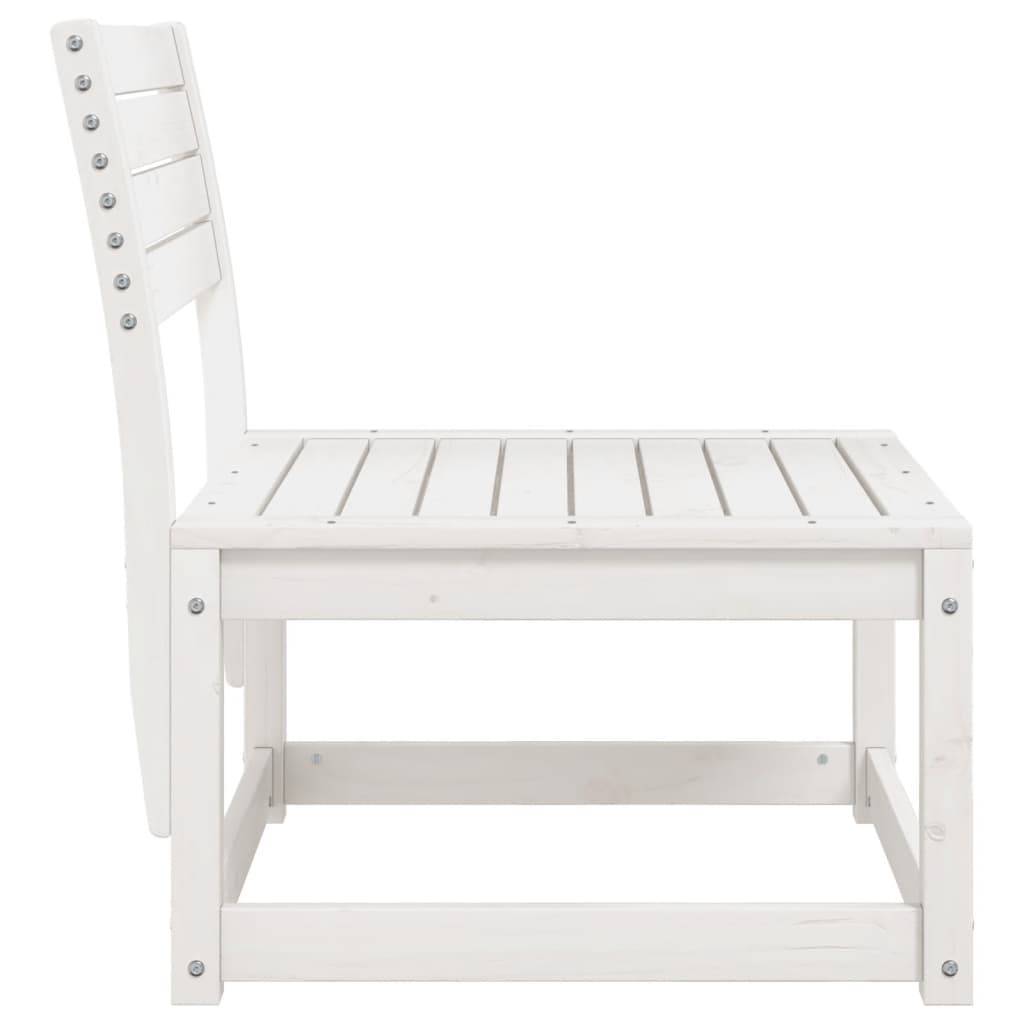 Module Central de Canapé en Pin Massif Durable pour un Salon de Jardin Élégant et Modulable sur Terrasse Finition Blanc – ComfortXL Outdoor Living - Image 5