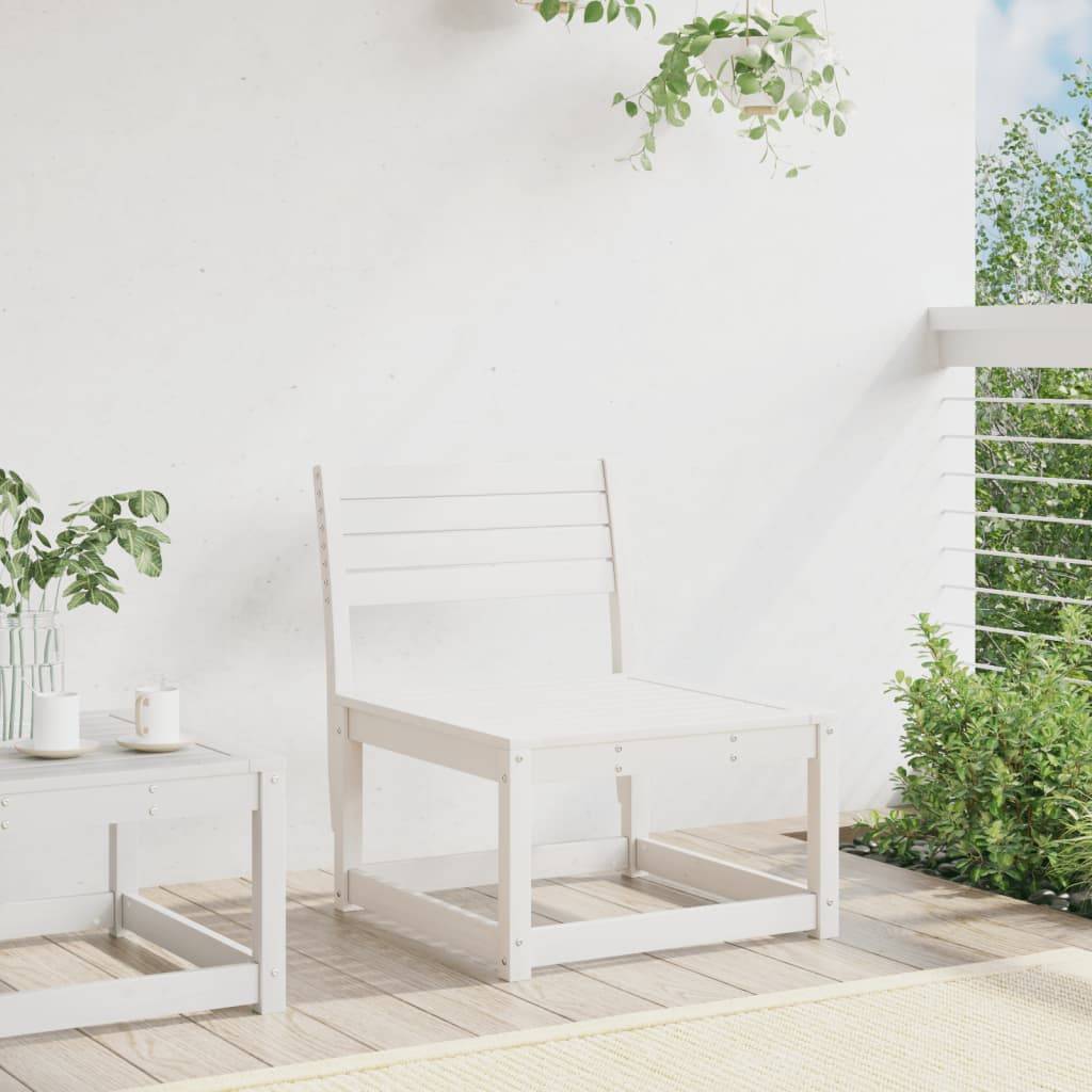 Module Central de Canapé en Pin Massif Durable pour un Salon de Jardin Élégant et Modulable sur Terrasse Finition Blanc – ComfortXL Outdoor Living - Image 3