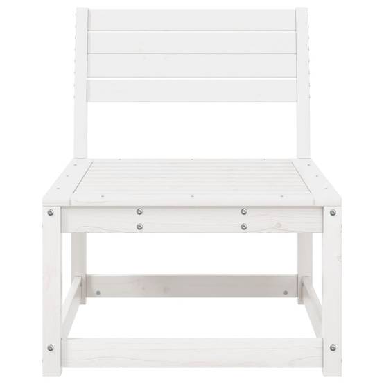 Module Central de Canapé en Pin Massif Durable pour un Salon de Jardin Élégant et Modulable sur Terrasse Finition Blanc – ComfortXL Outdoor Living - Image 4