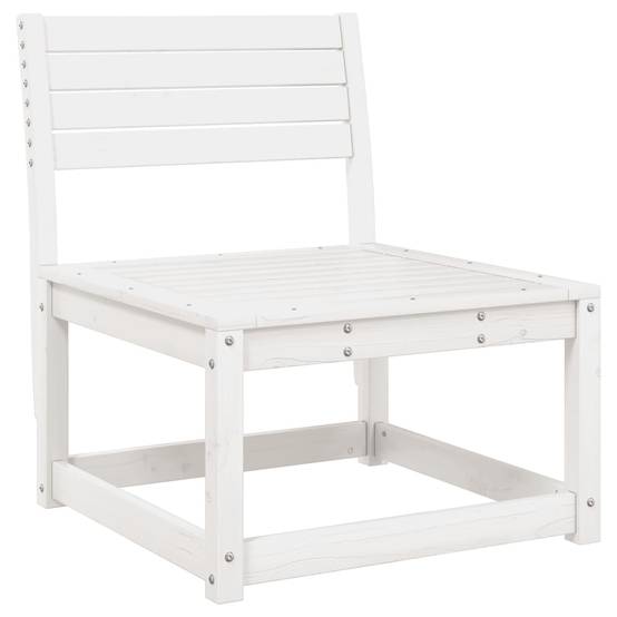 Module Central de Canapé en Pin Massif Durable pour un Salon de Jardin Élégant et Modulable sur Terrasse Finition Blanc – ComfortXL Outdoor Living - Image 2