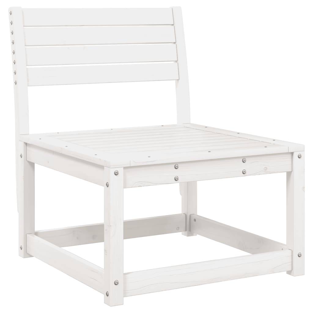 Module Central de Canapé en Pin Massif Durable pour un Salon de Jardin Élégant et Modulable sur Terrasse Finition Blanc – ComfortXL Outdoor Living - Image 2