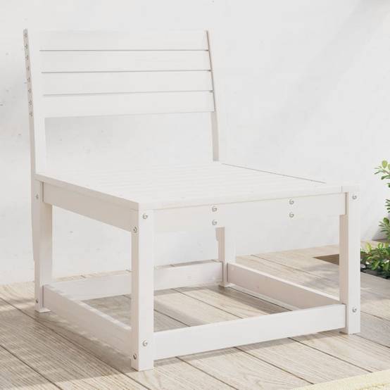 Module Central de Canapé en Pin Massif Durable pour un Salon de Jardin Élégant et Modulable sur Terrasse Finition Blanc – ComfortXL Outdoor Living - Image 1