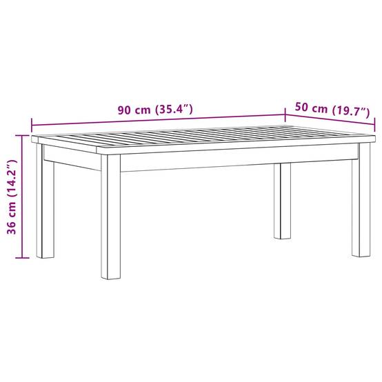 Table basse Bois d'Acacia Massif Acacia clair 90 x 50 x 36 cm - PANGIVO - Image 7