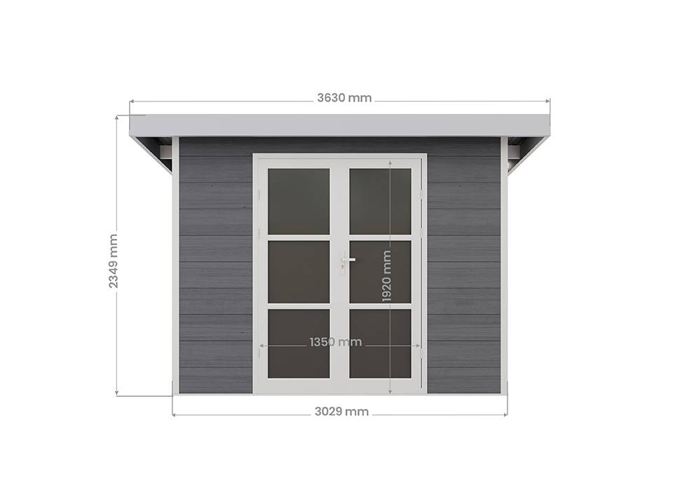 Abri de Jardin Composite ALMA - 7m2 - Gris/blanc - Cabane de jardin - Image 6