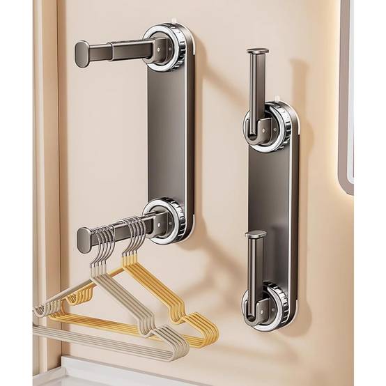 Étendoir à linge-Organisateur de cintres double couche – Fixation par ventouse – Capacité 20+ cintres – Pour buanderie et placard – Living123 - Image 2