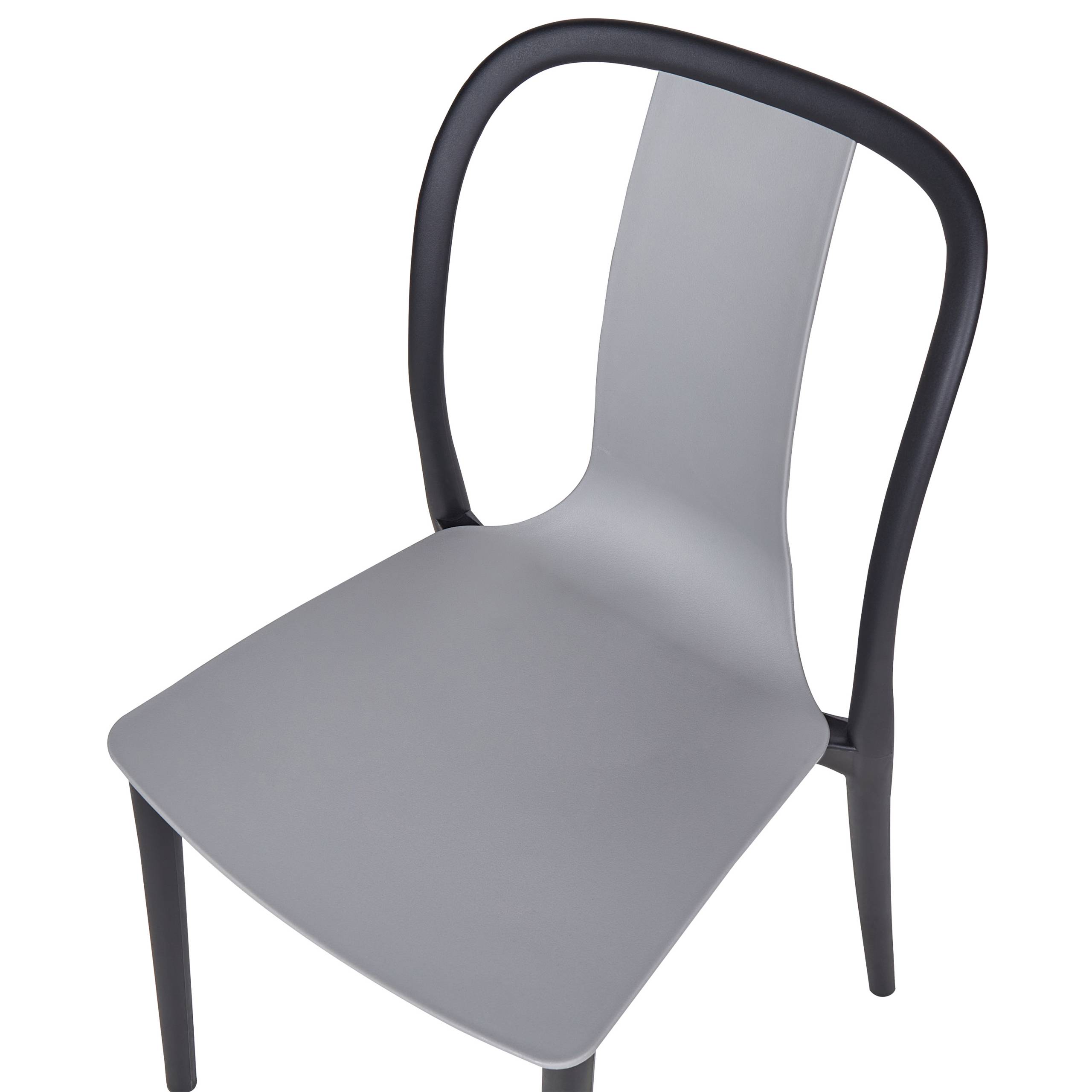 Beliani - Lot de 8 Chaises de Jardin en Plastique Gris et Noir Intérieur Extérieur Style Moderne - Image 7