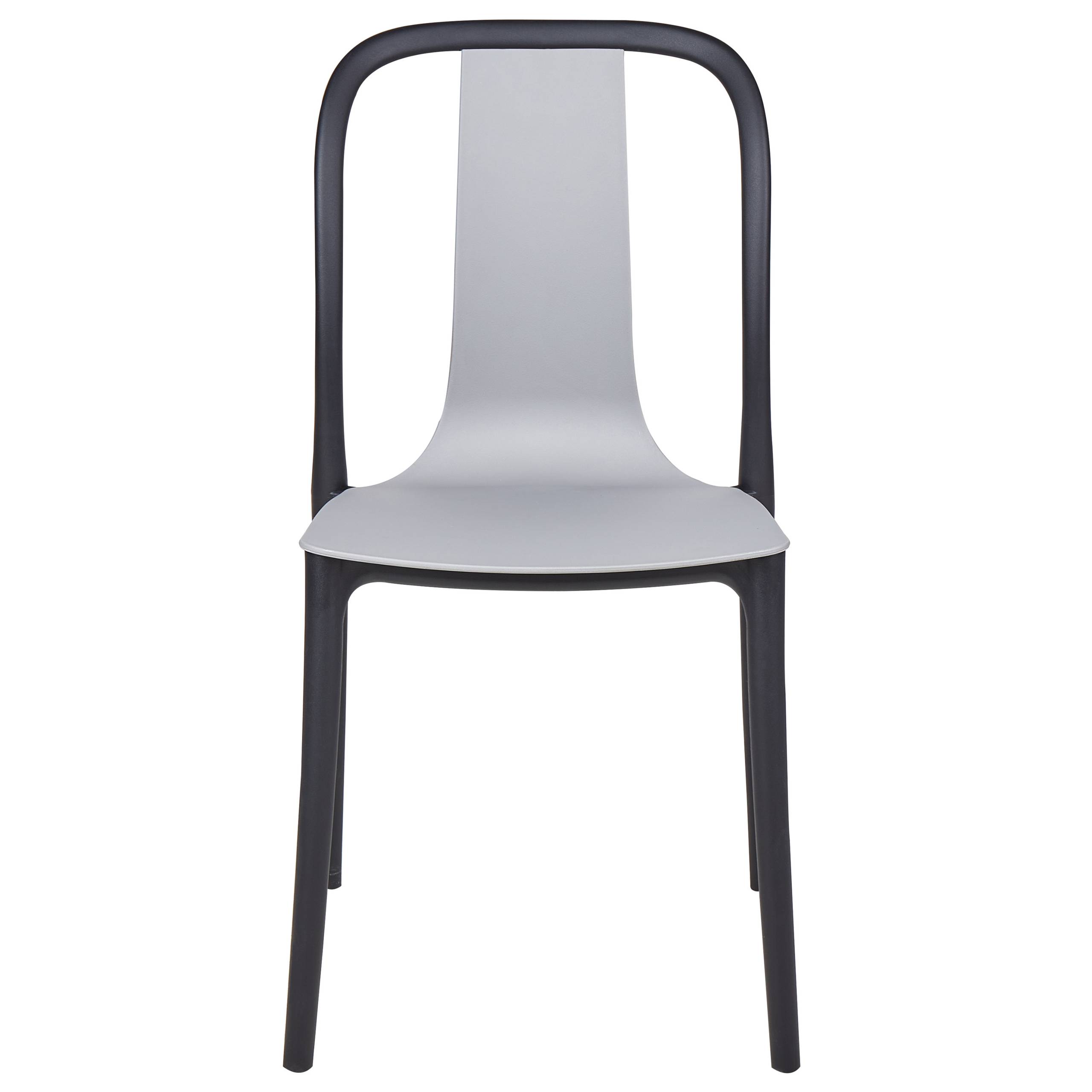 Beliani - Lot de 8 Chaises de Jardin en Plastique Gris et Noir Intérieur Extérieur Style Moderne - Image 5