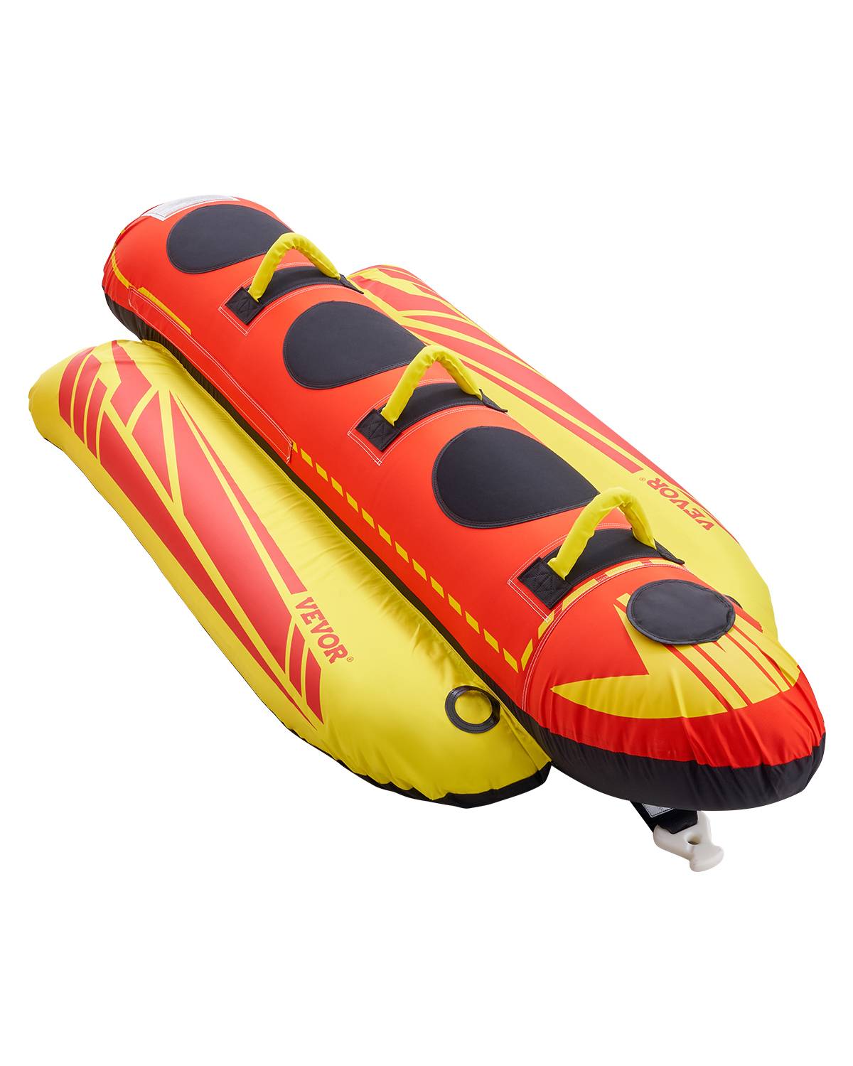 Vevor - VEVOR Bouée tractée gonflable Hot Dog, 1-3 passagers. Capacité 231kg, housse nylon, poignées rembourrées. - Image 1