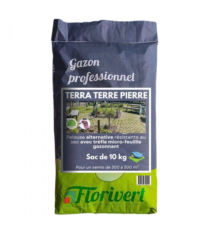 Florivert - Pelouse alternative Terra Terre Pierre 10 kg trèfle micro-feuille, pour sols secs - Florivert 1201805