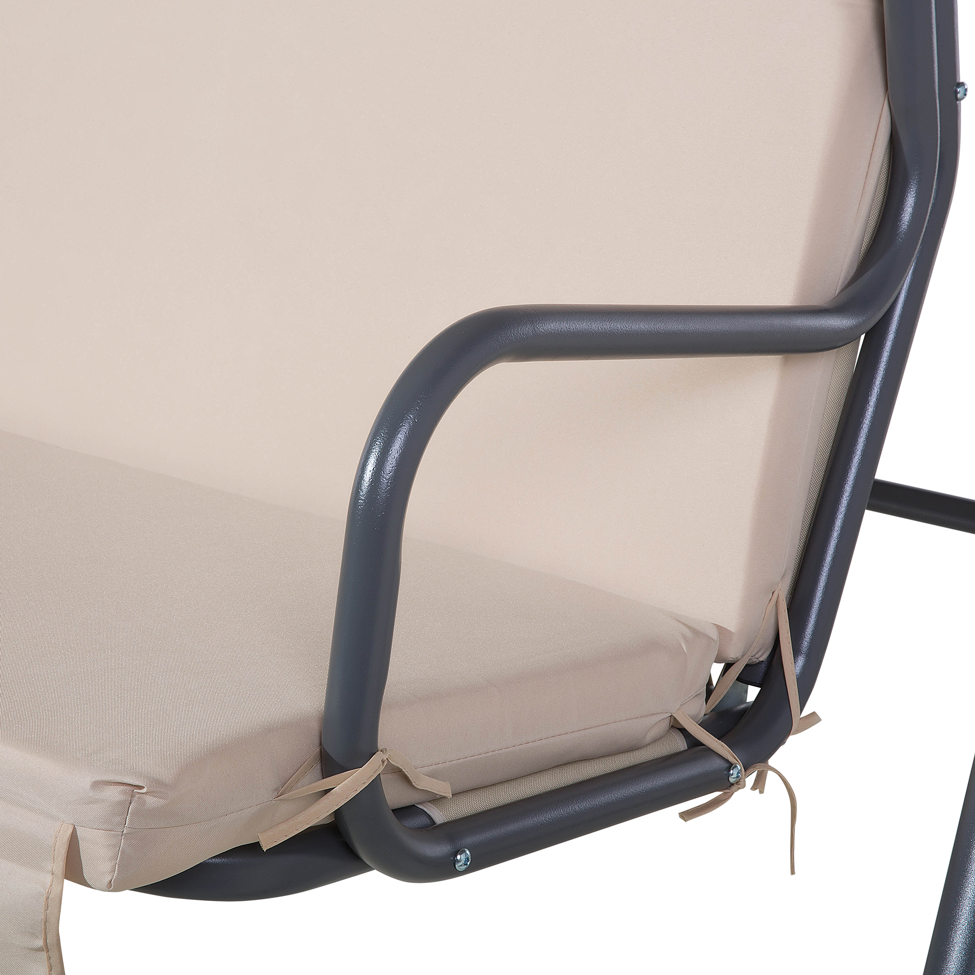 Beliani - Balancelle de Jardin ou Terrasse 3 Places en Acier et Tissu Beige avec Baldaquin Intégré pour Extérieur de Style Romantique et Campagne Beliani - Image 9