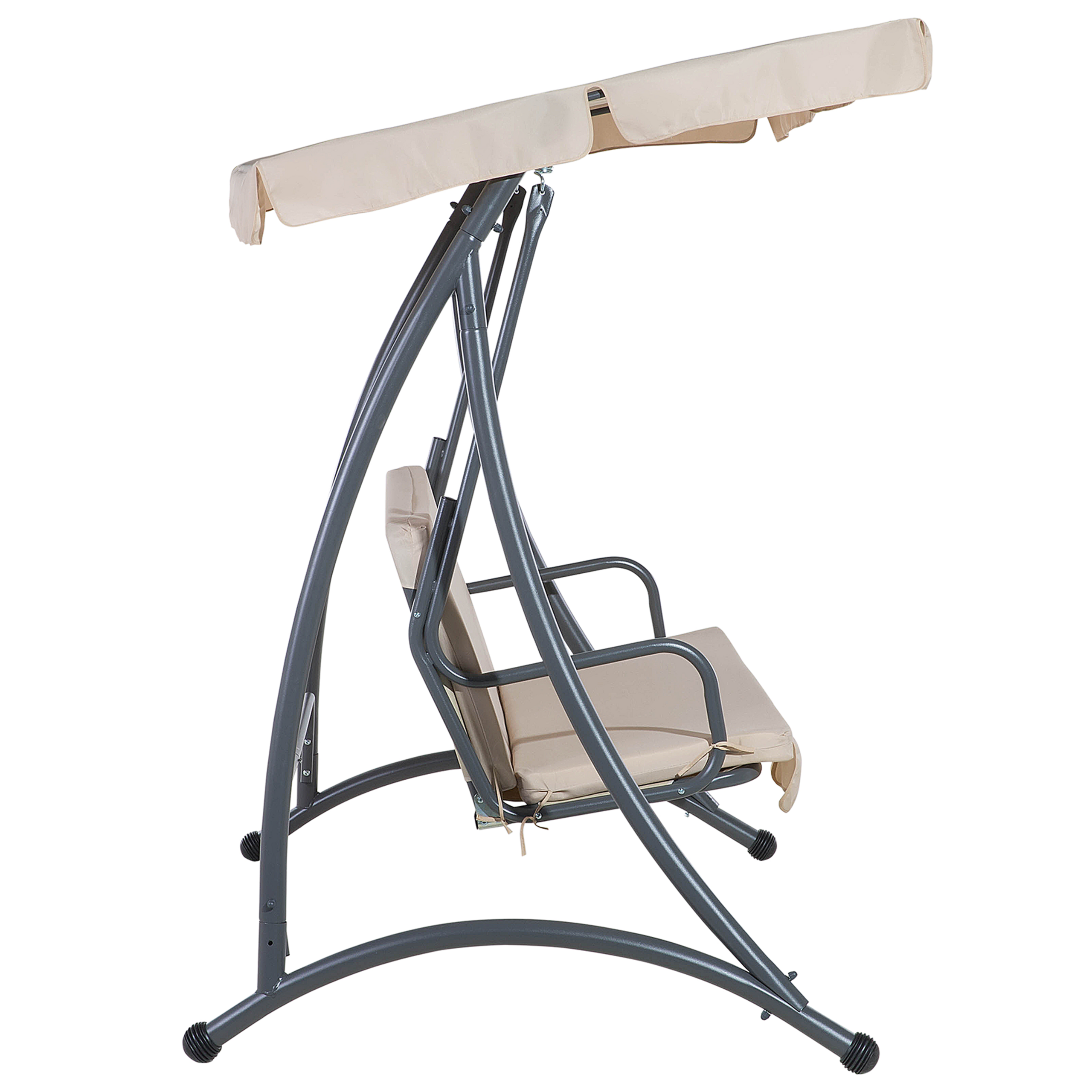Beliani - Balancelle de Jardin ou Terrasse 3 Places en Acier et Tissu Beige avec Baldaquin Intégré pour Extérieur de Style Romantique et Campagne Beliani - Image 7