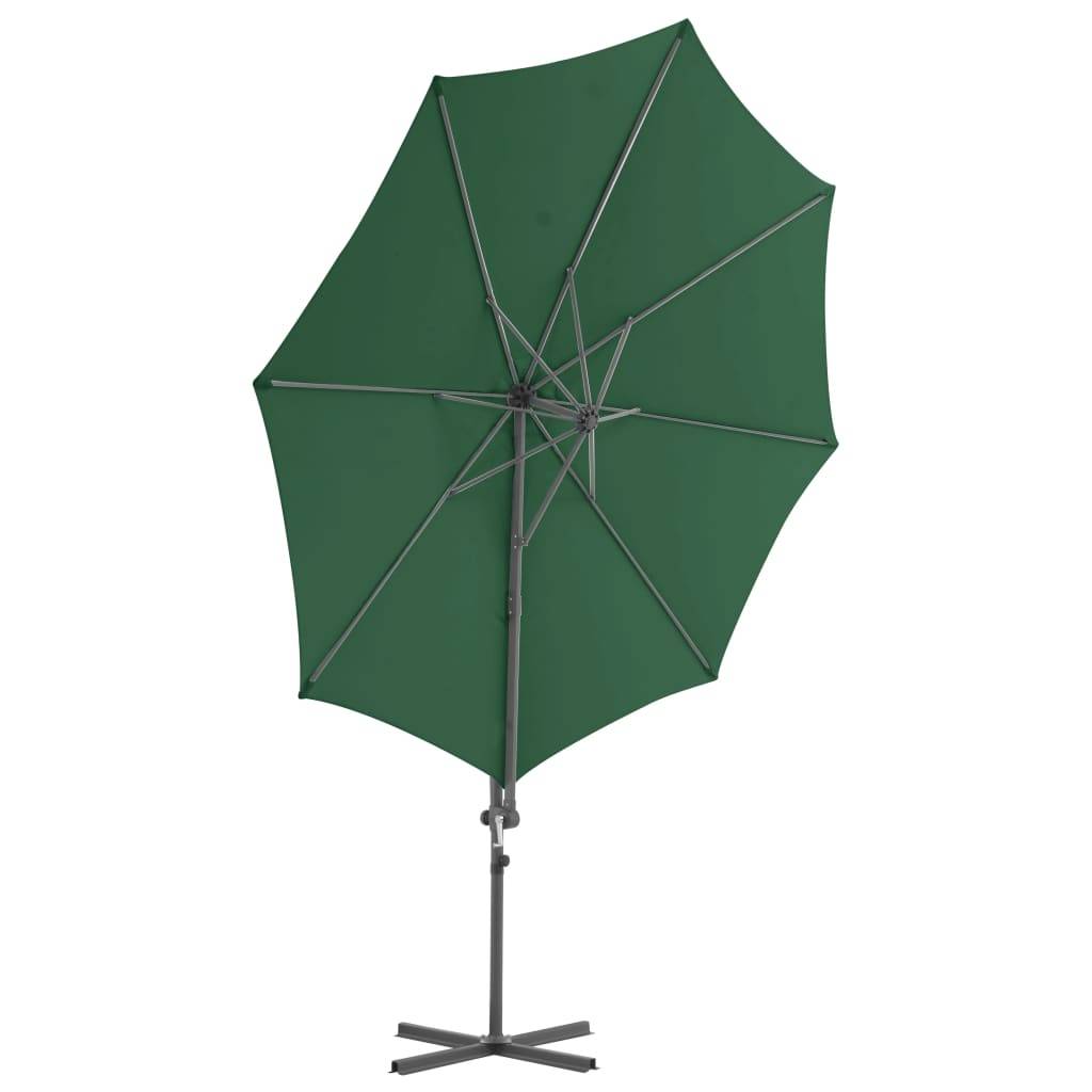 Helloshop26 - Parasol meuble de jardin porte-à-faux avec mât en acier vert 300 cm - Image 3