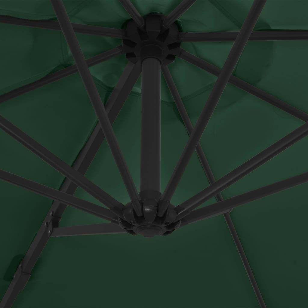 Helloshop26 - Parasol meuble de jardin porte-à-faux avec mât en acier vert 300 cm - Image 6