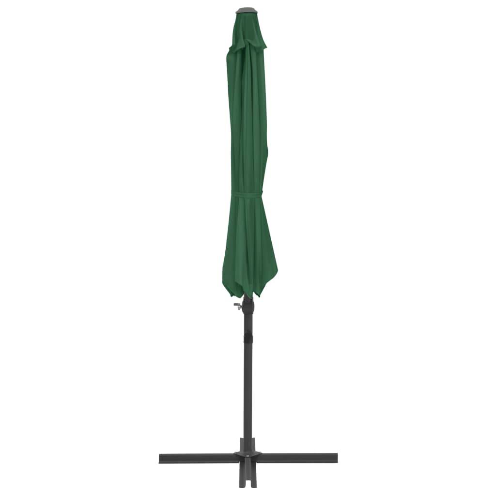 Helloshop26 - Parasol meuble de jardin porte-à-faux avec mât en acier vert 300 cm - Image 4