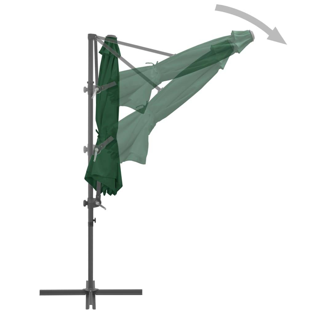 Helloshop26 - Parasol meuble de jardin porte-à-faux avec mât en acier vert 300 cm - Image 5