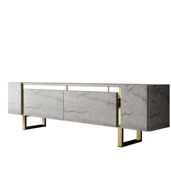 Habitat Et Jardin - Meuble Tv En Bois "yildiz" - 180 X 30 X 50 Cm - Travertinor -hanah Home - Image 1
