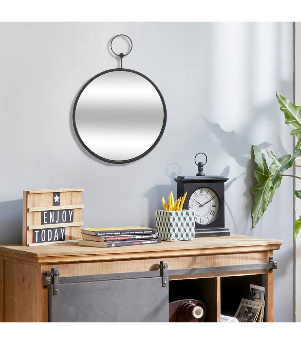 Miroir mural en Métal forme gousset D 30 cm - Image 3