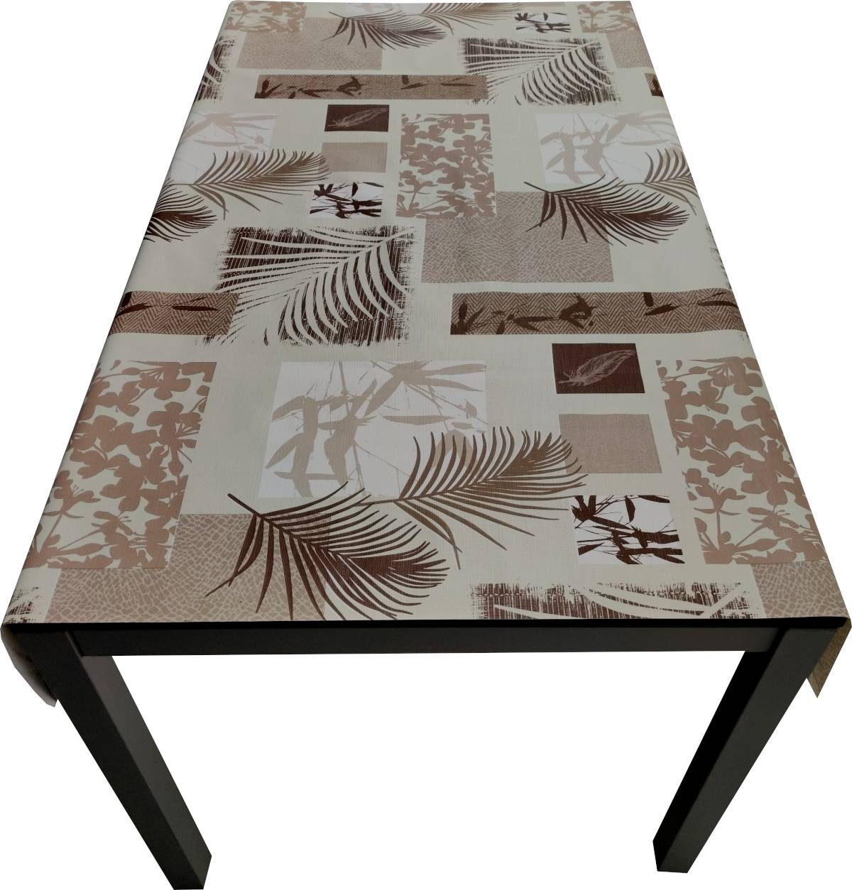 Nappe Composition PVC Base Polyester Anti-taches Palmiers Taille 140X140 CM - Image 2