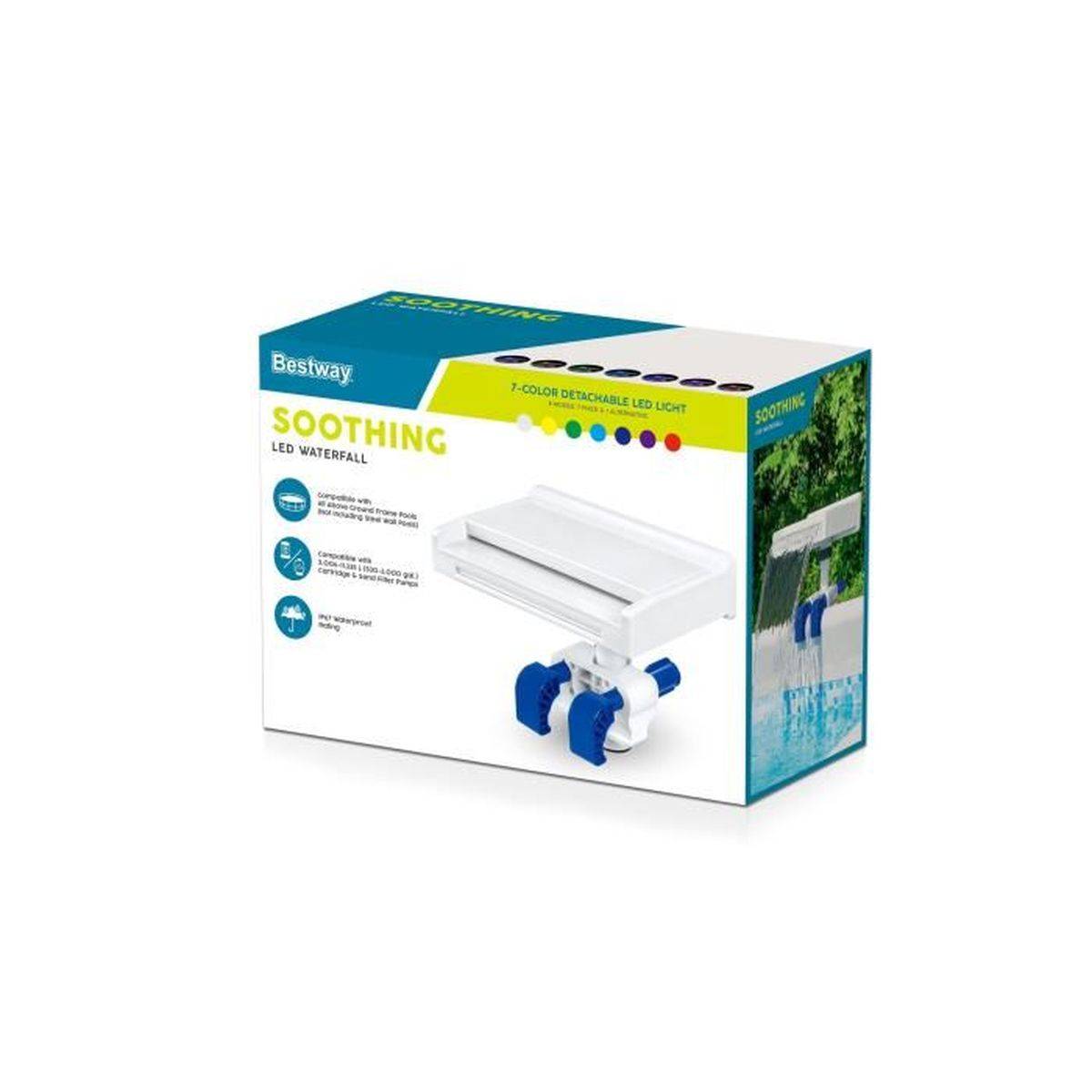 Bestway - Cascade LED pour piscine hors-sol avec 7 couleurs et 8 modes, ABS/PP, IP67 - BESTWAY - Image 7