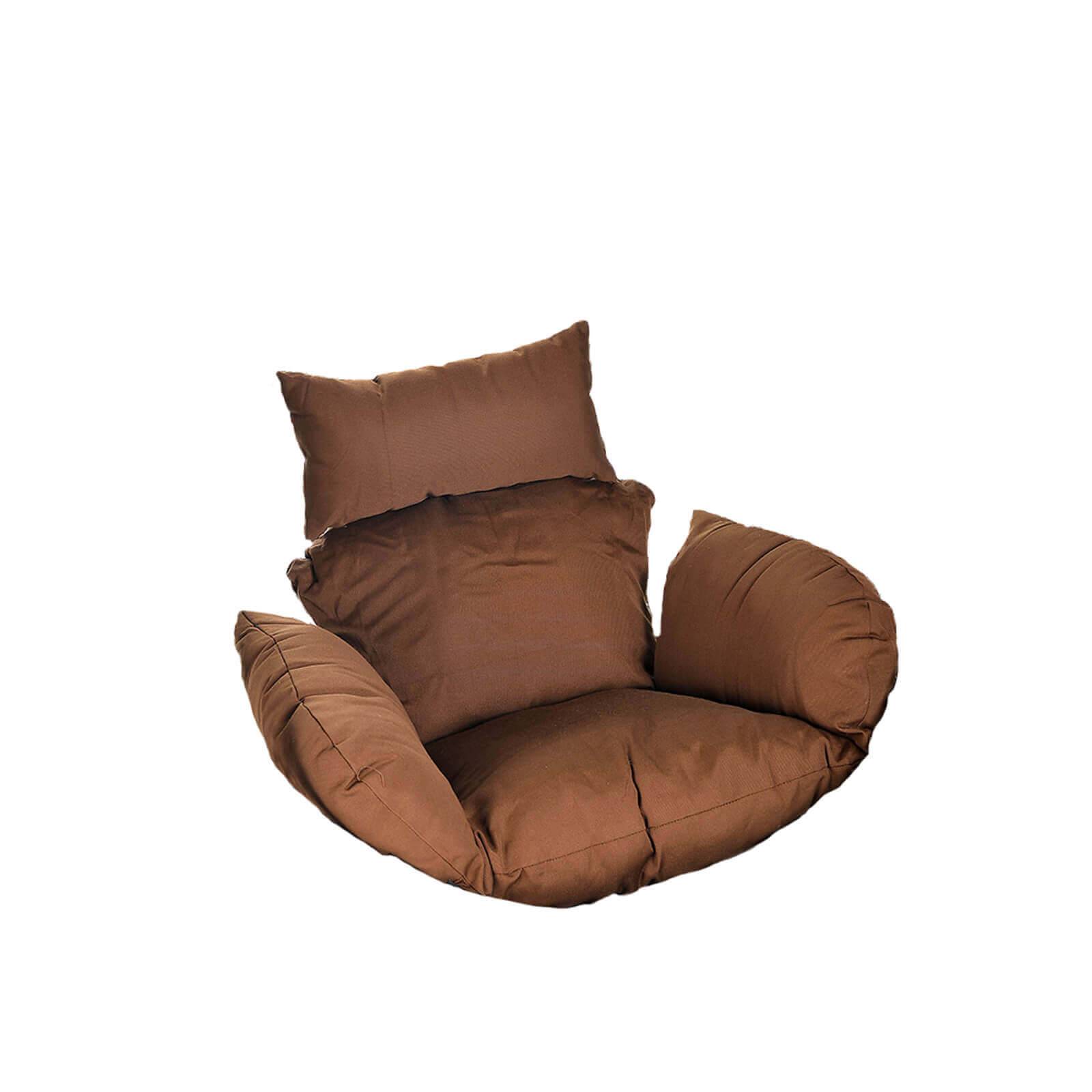 Fauteuil suspendu en polyrotin HOME DELUXE CIELO - gris/marron (coussins uniquement, sans fauteuil ni structure) - Image 2